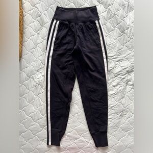 Athleta Black Joggers with White Accents